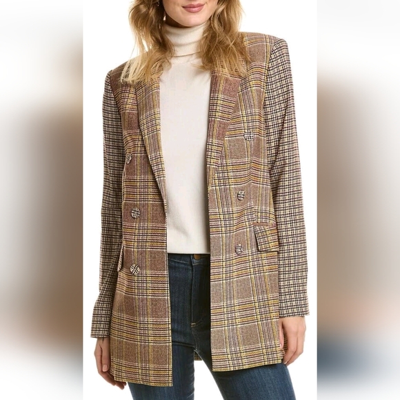 Vince Camuto Jackets & Blazers - Vince Camuto Plaid Two Tone Double-Breasted Blazer Women's 4 Brown Office Career